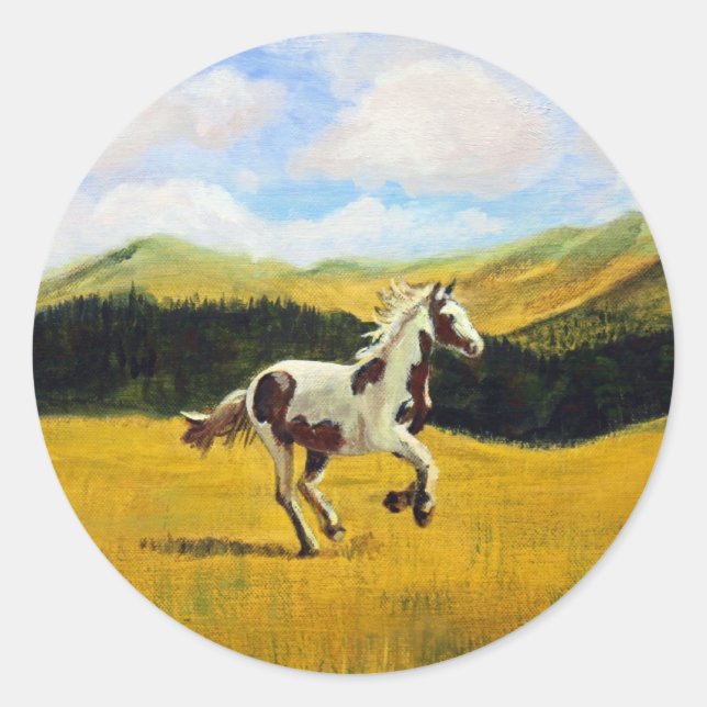 Run Free Classic Round Sticker (Front)