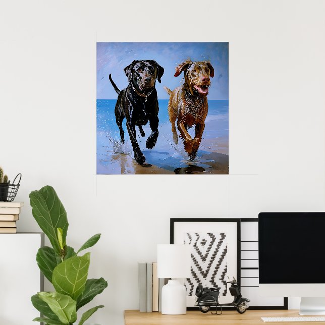 "Run Free, Run Together" Beachside Best Buddies    Poster (Home Office)
