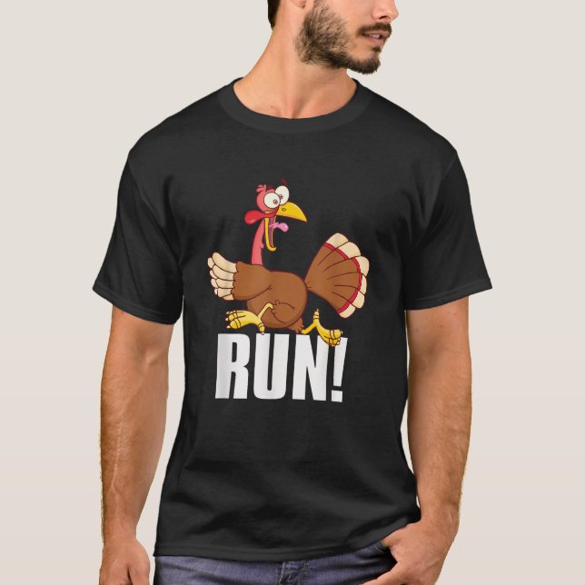 Run Funny Thanksgiving Running 5k Race Turkey Trot T-Shirt (Front)