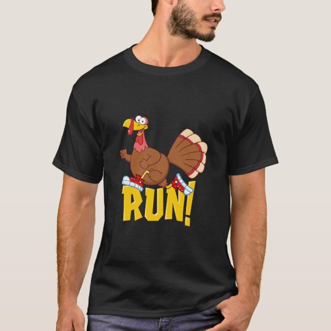 Run Funny Thanksgiving Running 5k Race Turkey Trot T-Shirt (Front)