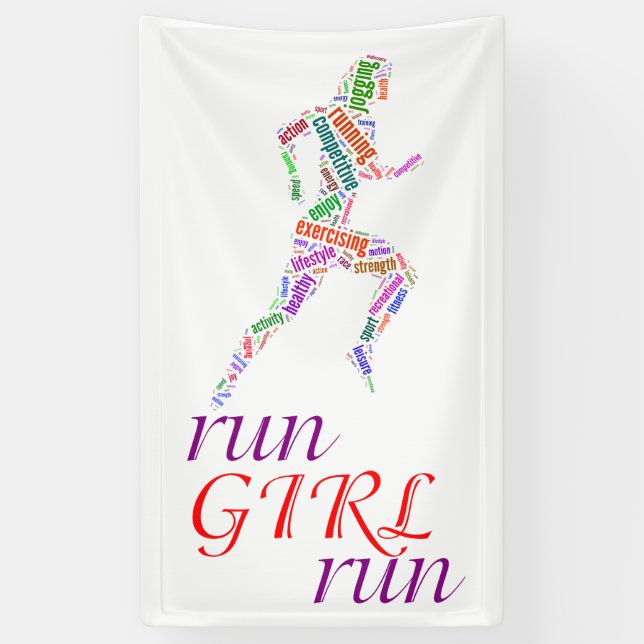 Run girl, run banner (Vertical)
