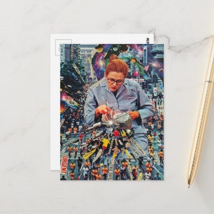 Run Hurry The Denist is Coming Surreal AI Collage Postcard
