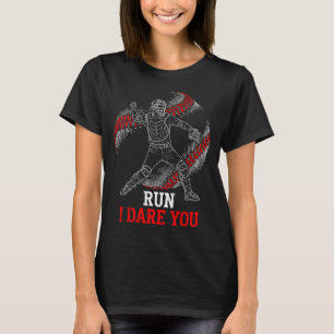 Run I Dare You Funny Baseball Catcher Graphic Play T-Shirt