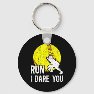Run I Dare You Girls Softll Catcher Softll Player  Key Ring