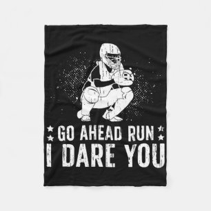 Run I Dare You Softll Catcher Softll Player Fleece Blanket