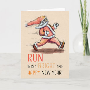 Run into a new year! card