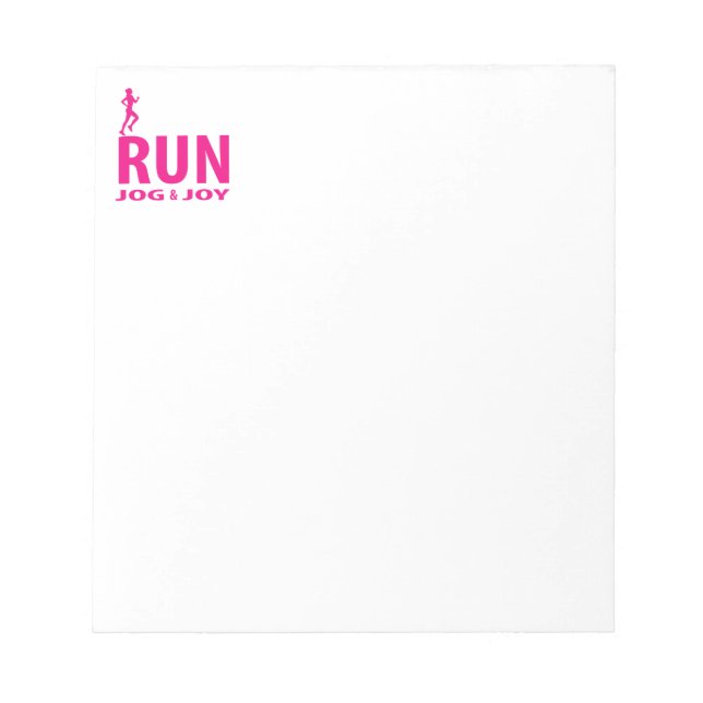 Run, jog and joy notepad (Front)