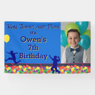 Run, Jump, and Play Obstacle Course Birthday Banner