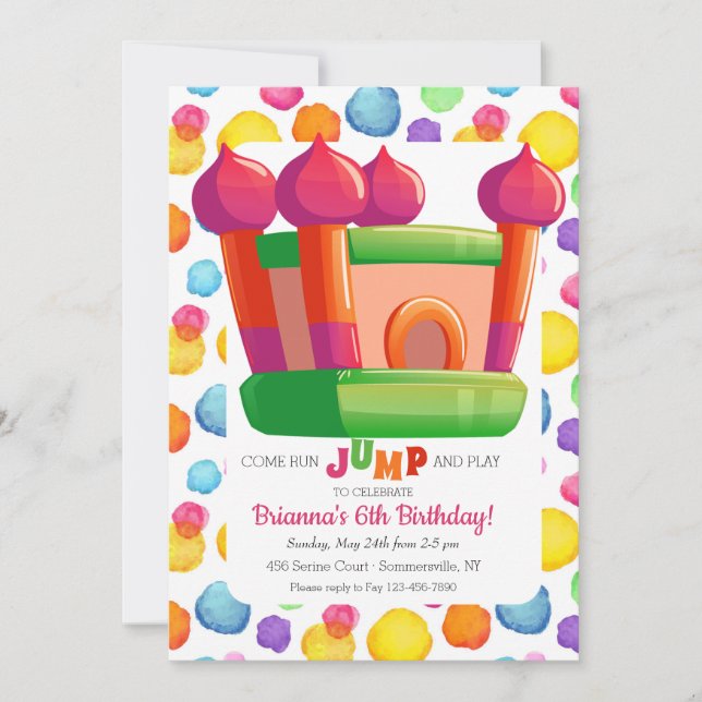 Run Jump Play Birthday Party Invitation (Front)
