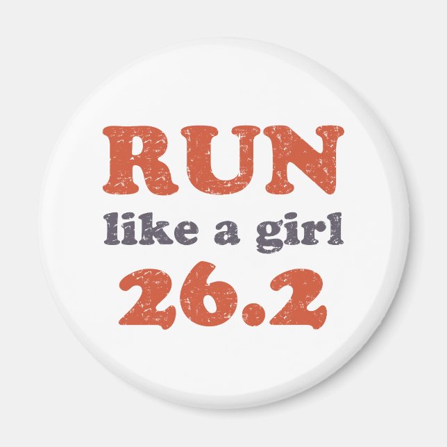 Run like a girl 26.2 magnet (Front)