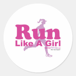 Run Like A Girl Classic Round Sticker