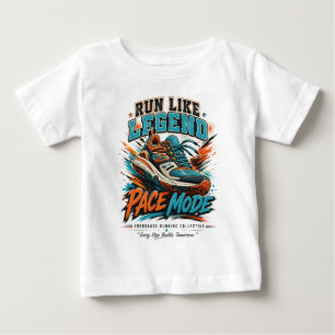 Run Like Legend Pace Mode Retro Running Shoe Art Baby T-Shirt