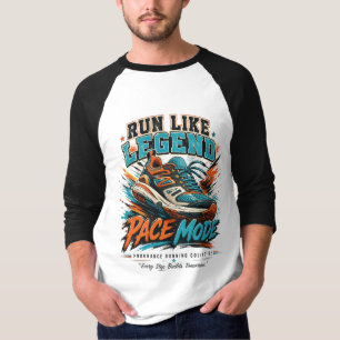 Run Like Legend Pace Mode Retro Running Shoe Art T-Shirt