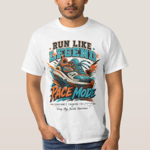 Run Like Legend Pace Mode Retro Running Shoe Art T-Shirt