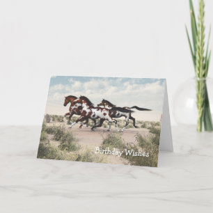 Run Like the Wind - Galloping Horses Birthday Card