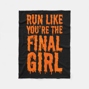 Run Like Youre The Funny Halloween Horror Movie Fleece Blanket