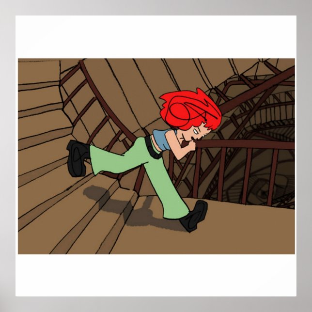 Run Lola Run Cartoon Artwork Poster (Front)