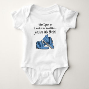 Run Marathon Just Like My Uncle Baby Bodysuit