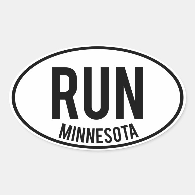 RUN minnesota Oval Sticker (Front)