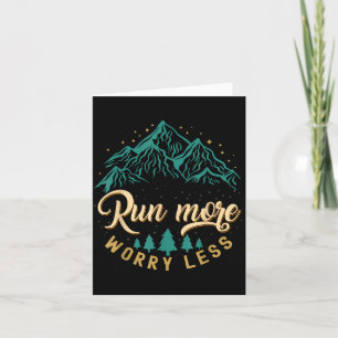 Run more worry less running and jogging vintage card