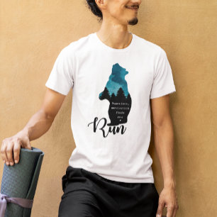 Run Motivation Finds You Funny Bear Graphic T-Shirt