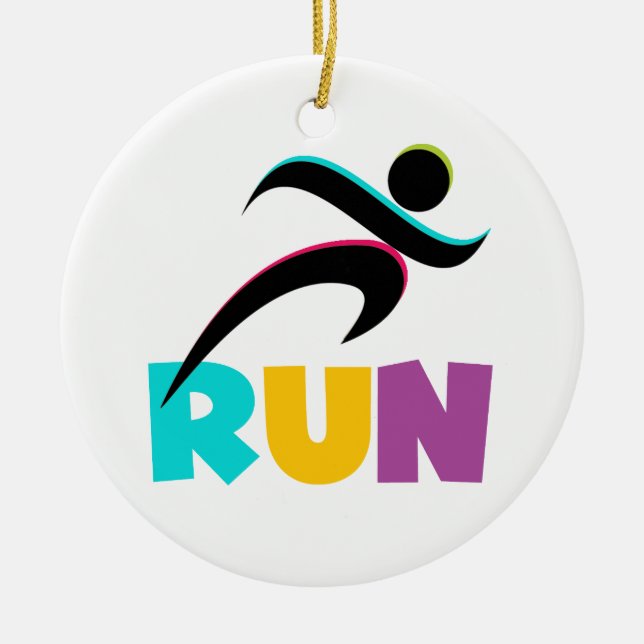 RUN Multi Ceramic Ornament (Front)