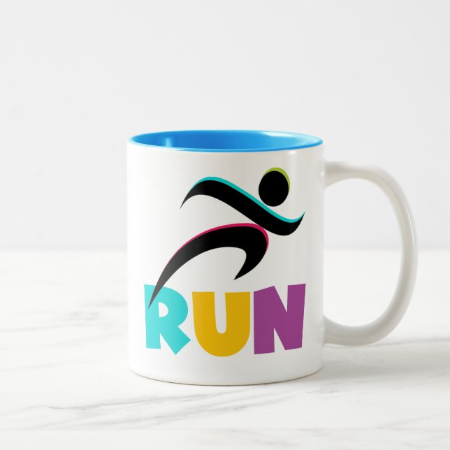 RUN Multi Two-Tone Coffee Mug (Right)