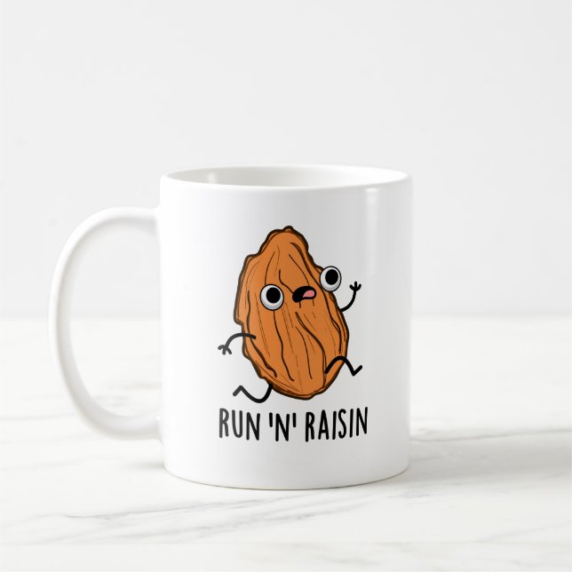 Run N Raisin Funny Food Pun  Coffee Mug (Left)