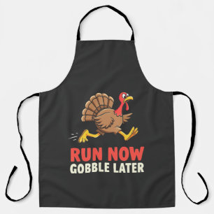 Run Now Gobble Later Turkey Runner Marathon Apron