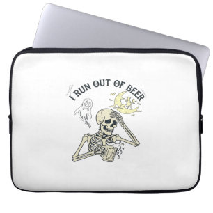 Run Out Beer Skeleton Ghost Moon Halloween_1 Laptop Sleeve