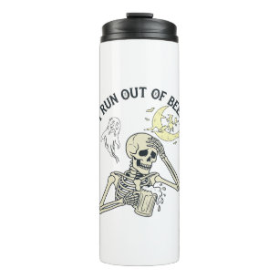 Run Out Beer Skeleton Ghost Moon Halloween_1 Thermal Tumbler