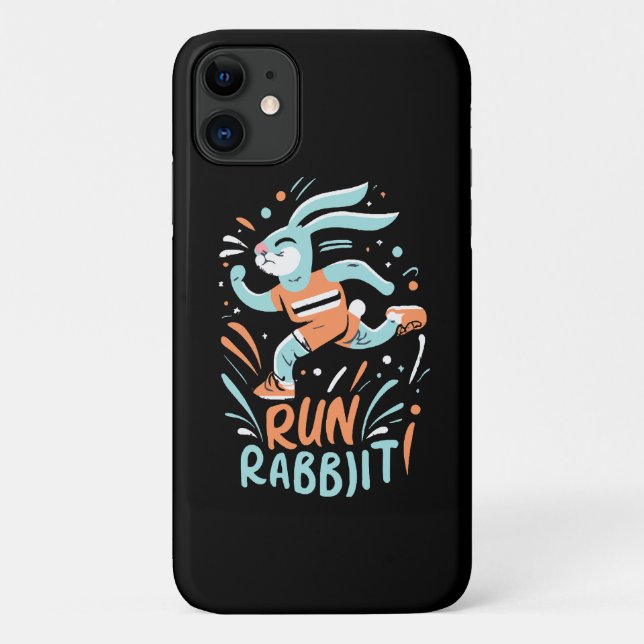 run rabbit marathon runner bunny cute Case-Mate iPhone case (Back)
