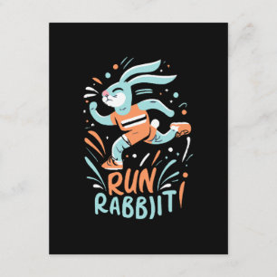 run rabbit marathon runner bunny cute enclosure card