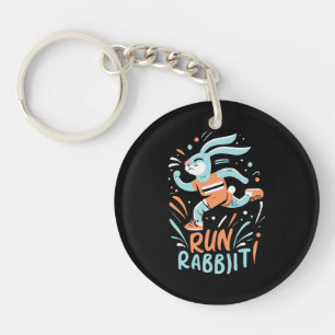 run rabbit marathon runner bunny cute key ring