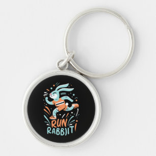 run rabbit marathon runner bunny cute key ring