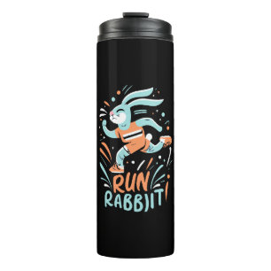 run rabbit marathon runner bunny cute thermal tumbler