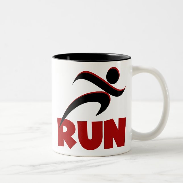 RUN Red Two-Tone Coffee Mug (Right)