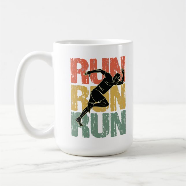 Run Run Run - Vintage Runner Coffee Mug (Left)