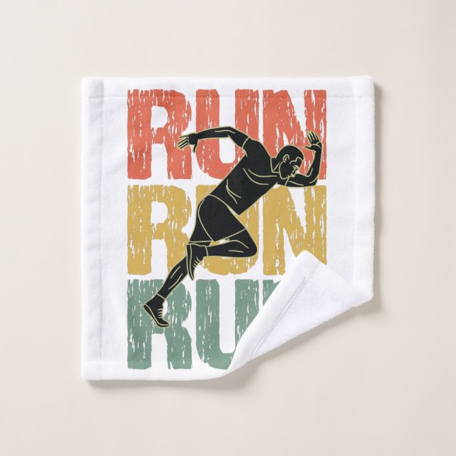 Run Run Run - Vintage Runner Wash Cloth (Wash Cloth)
