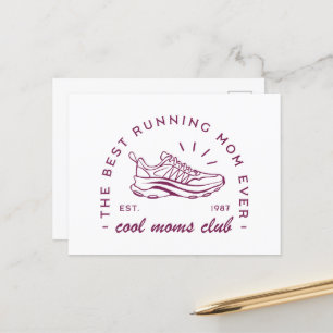 Run running cool moms club the best runner ever holiday postcard