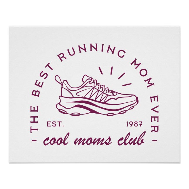 Run running cool mum club best runner funny quotes poster (Front)