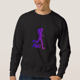 Run Running Girl Marathon Track And Field Runner D Sweatshirt