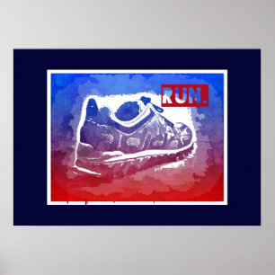 Run Running Shoe Fitness Exercise Poster Runners