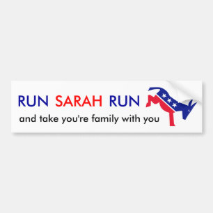 Run Sarah Run Bumper Sticker