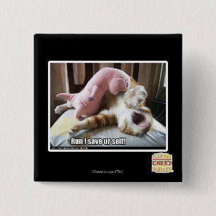 Run! Save ur self! 15 Cm Square Badge