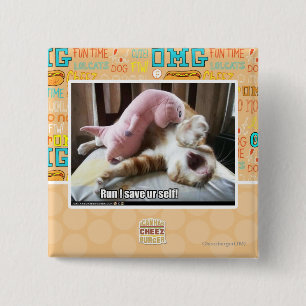 Run! Save ur self! 15 Cm Square Badge