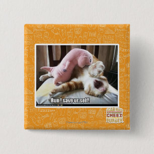 Run! Save ur self! 15 Cm Square Badge