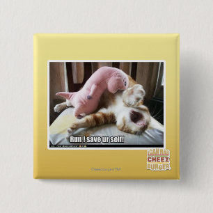 Run! Save ur self! 15 Cm Square Badge