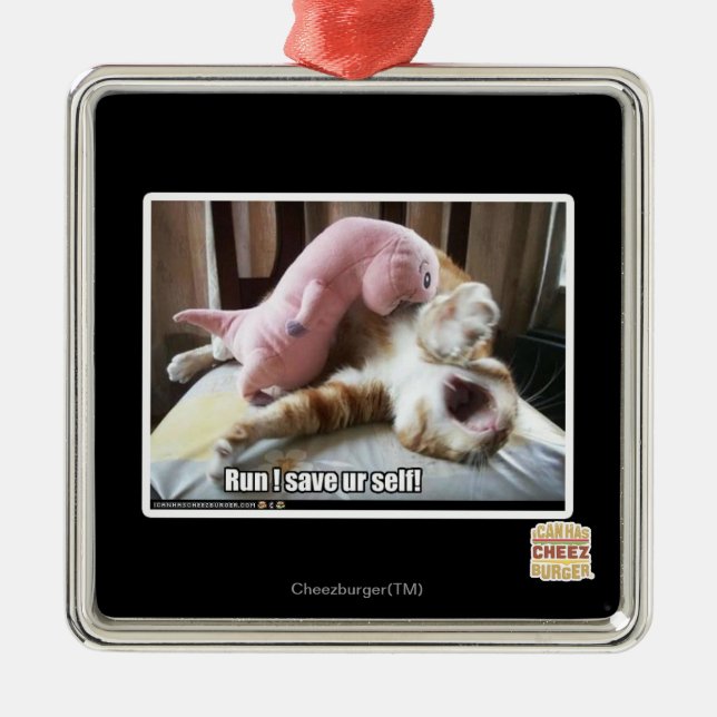 Run! Save ur self! Metal Ornament (Front)