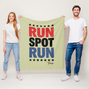 Run Spot Run Trump 2024 Fleece Blanket